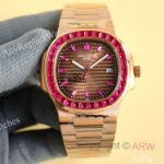 Swiss Quality Patek Philippe Replica Watches Nautilus 5711 Rose Gold Diamond Bezel Watches